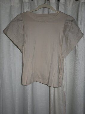 Old Navy Puff Sleeve Tee Cream Short Sleeve Top Size Small